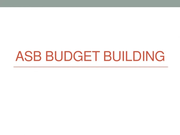 ASB Budget Building