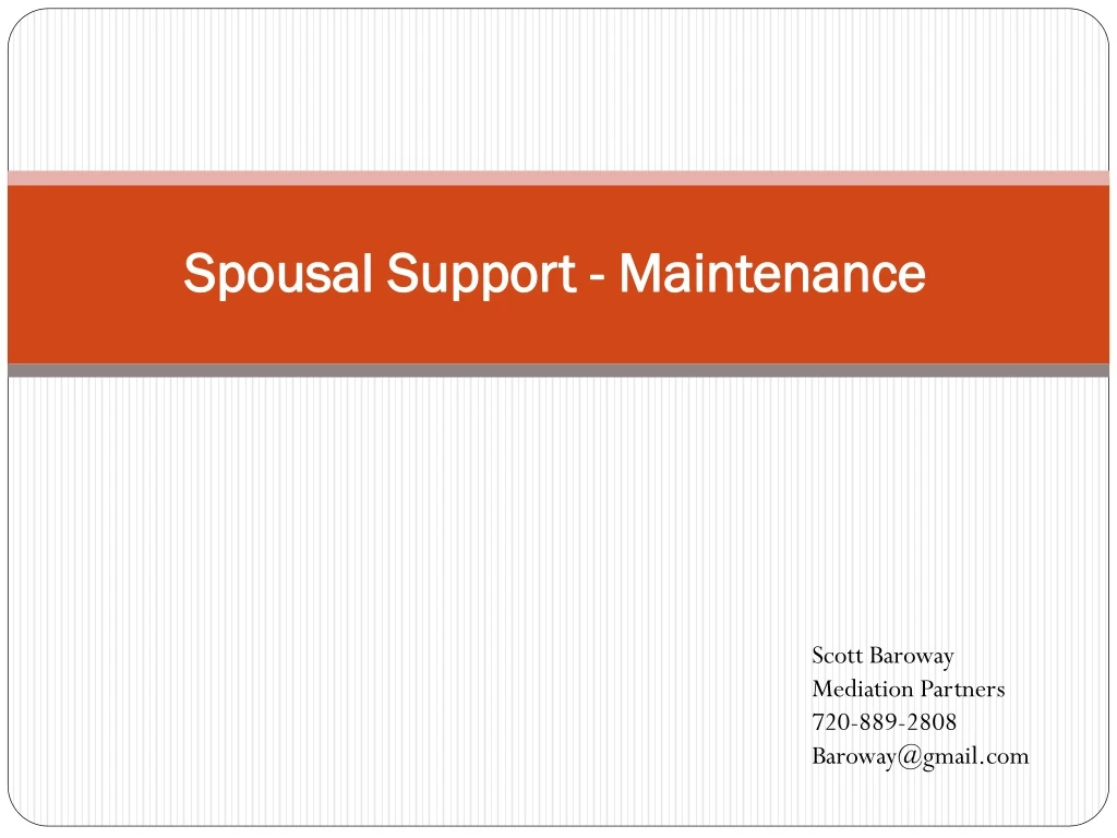 spousal support maintenance