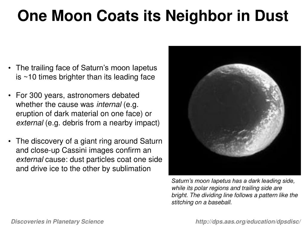 one moon coats its neighbor in dust