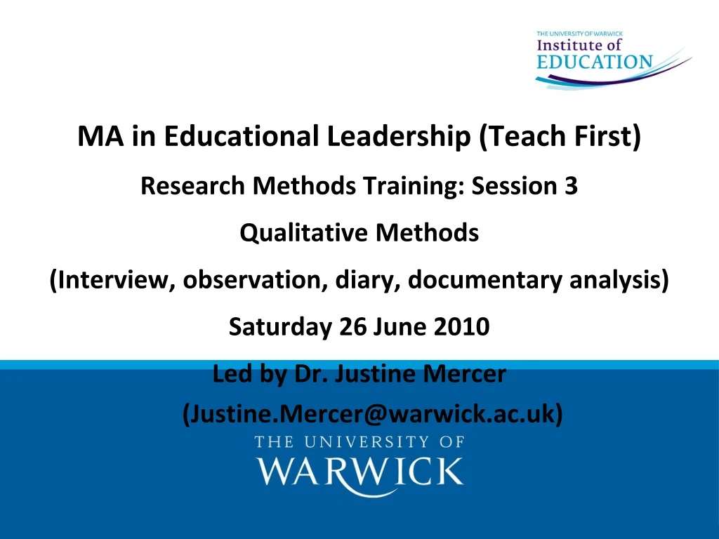 ma in educational leadership teach first research
