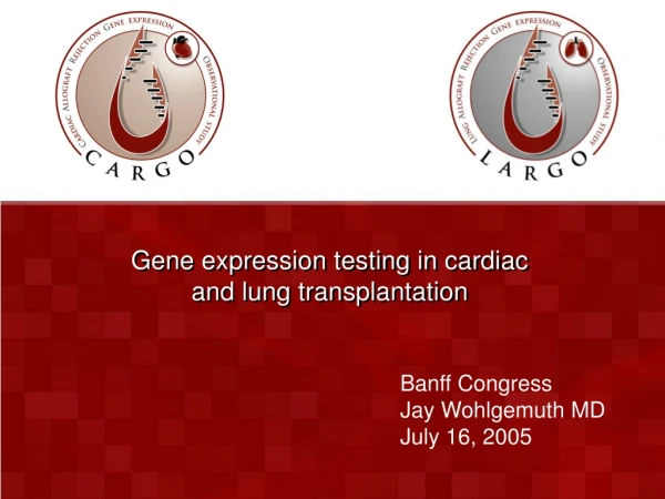 Gene expression testing in cardiac and lung transplantation