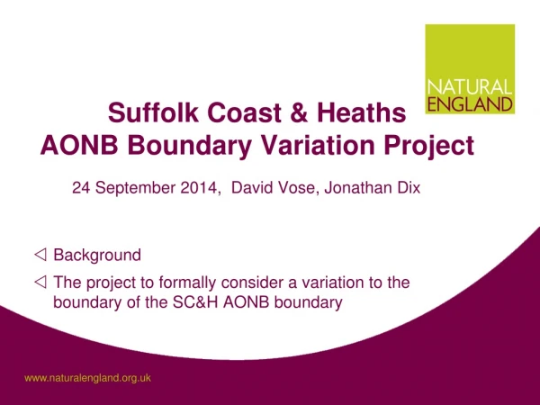 Suffolk Coast &amp; Heaths  AONB Boundary Variation Project