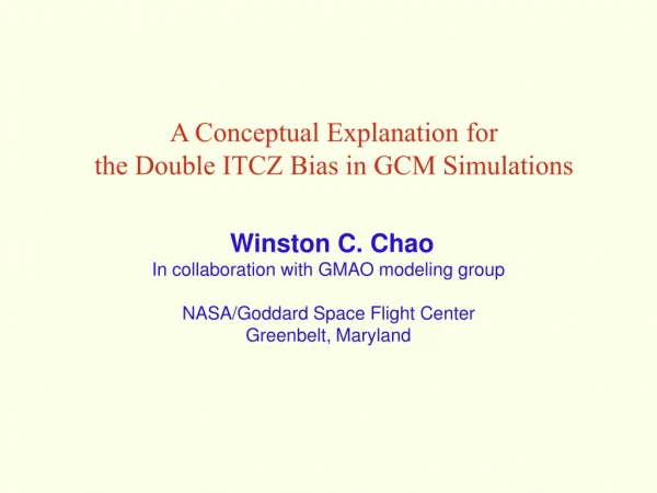 A Conceptual Explanation for  the Double ITCZ Bias in GCM Simulations