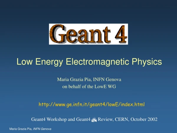 Low Energy Electromagnetic Physics