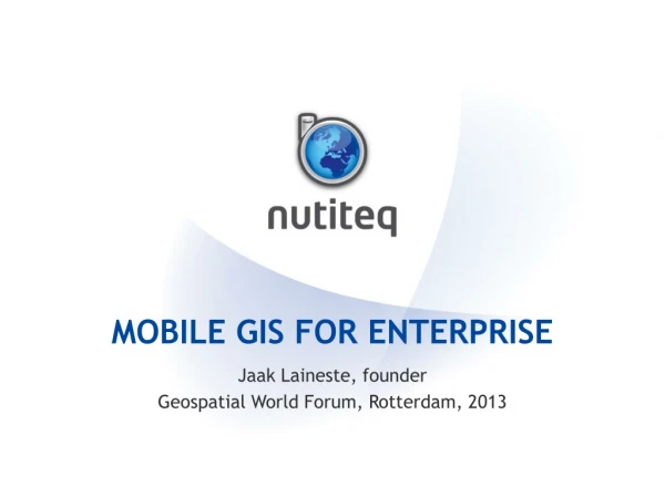 Mobile GIS for enterprise
