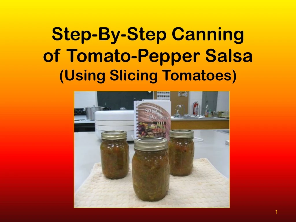 step by step canning of tomato pepper salsa using slicing tomatoes