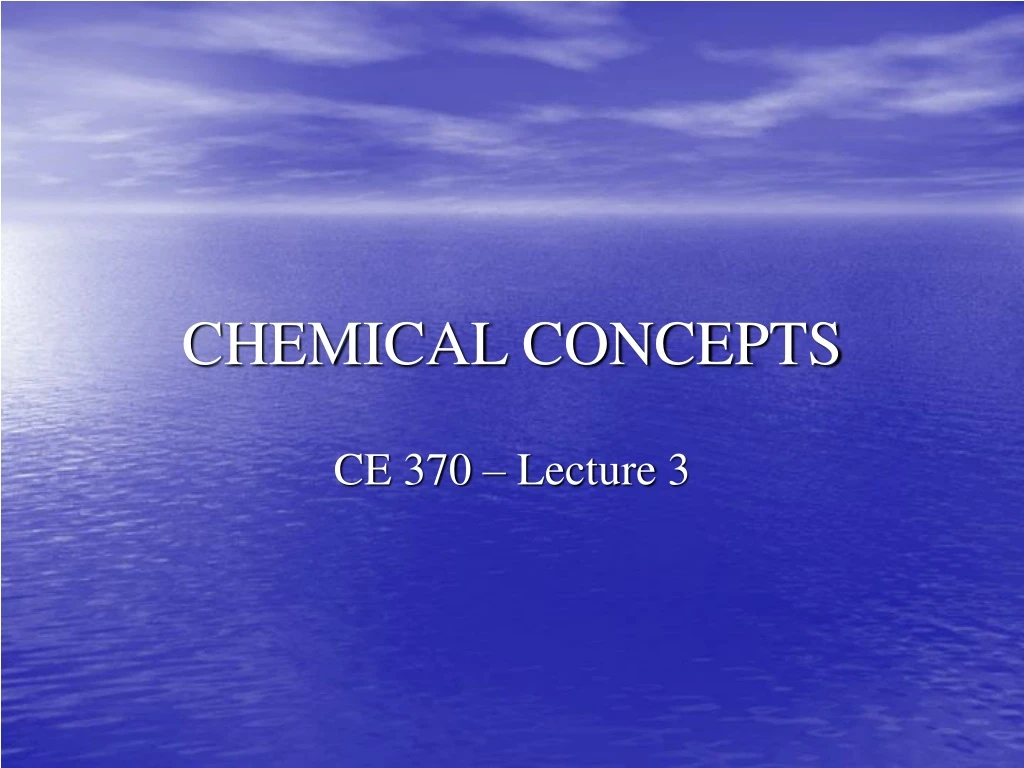 chemical concepts