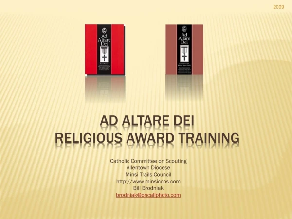 Ad  Altare  Dei Religious Award Training