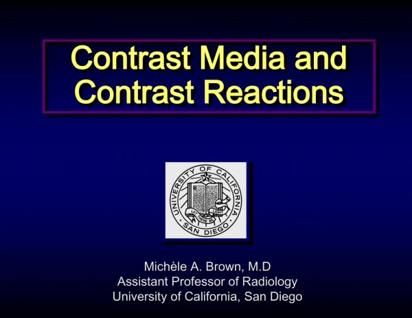 Contrast Media and Contrast Reactions