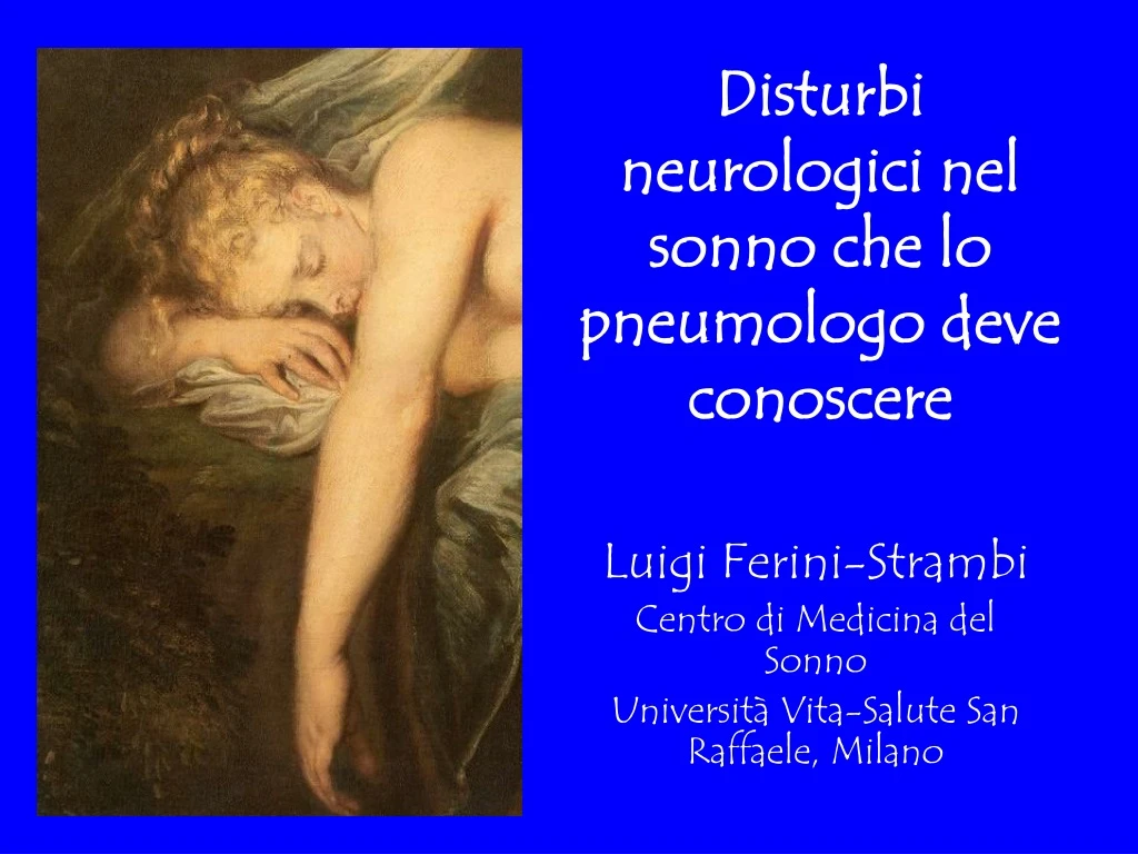 disturbi neurologici nel sonno che lo pneumologo deve conoscere