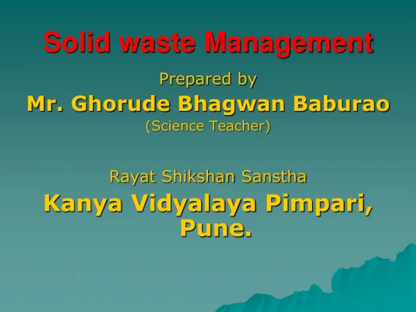 Solid waste Management