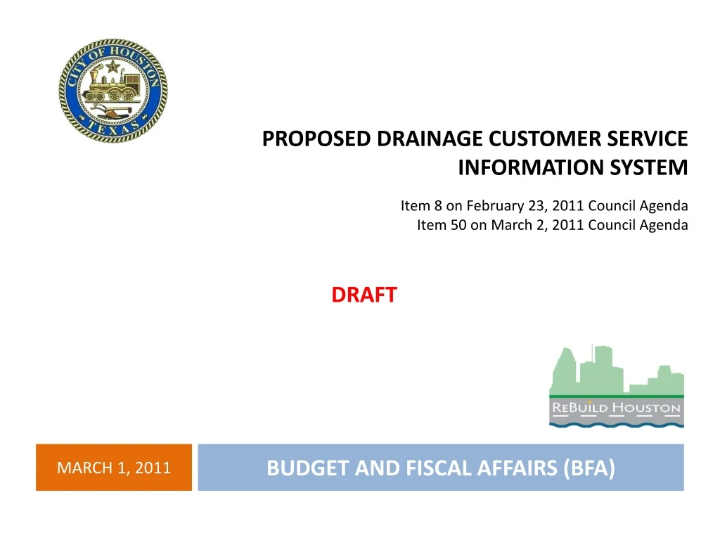 proposed drainage customer service information