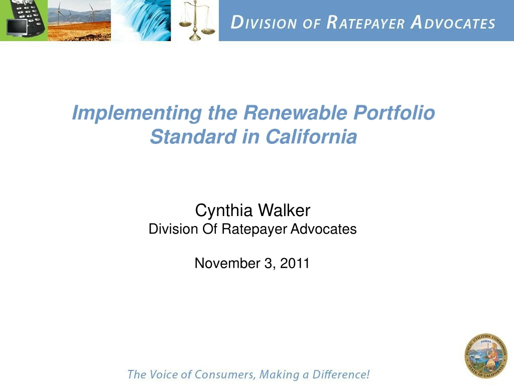 implementing the renewable portfolio standard in california