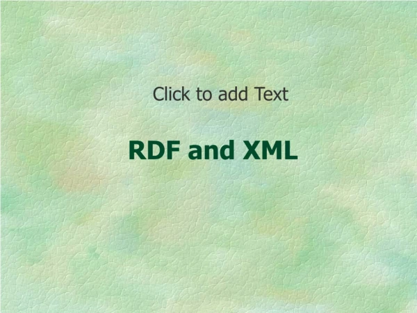 RDF and XML