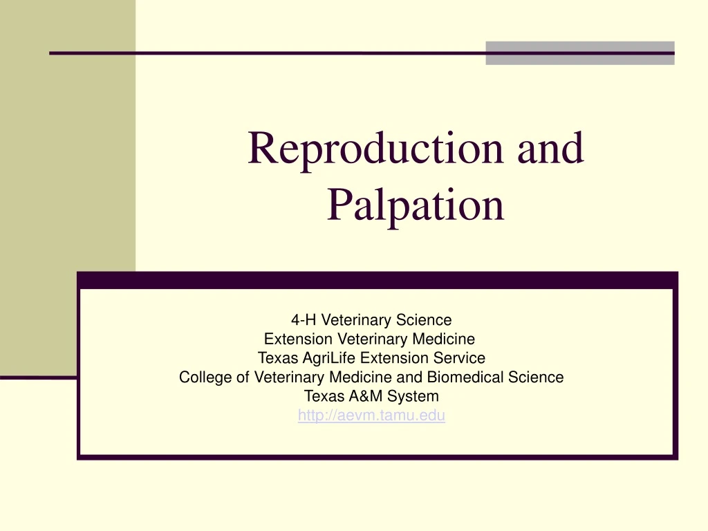 reproduction and palpation