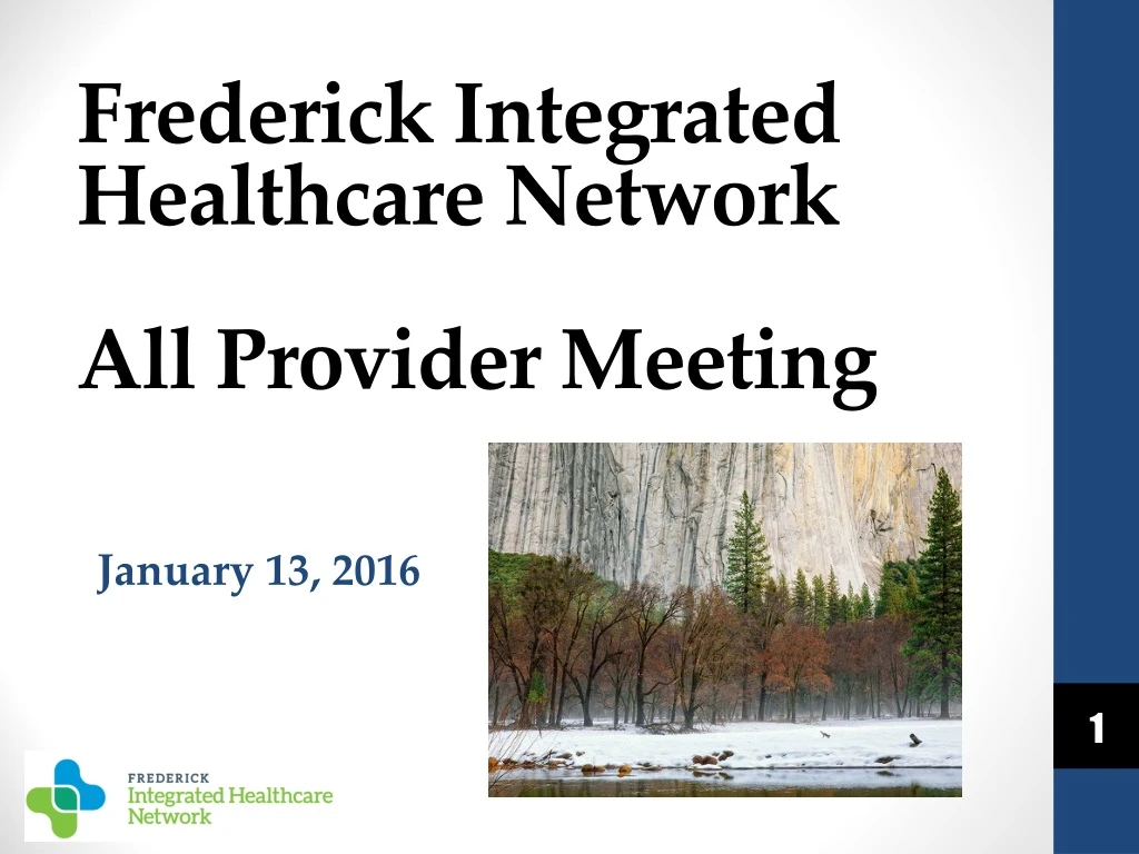 frederick integrated healthcare network all provider meeting