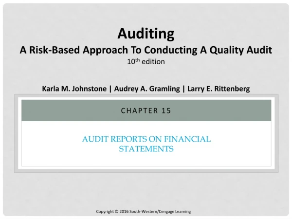 AUDIT REPORTS ON FINANCIAL STATEMENTS