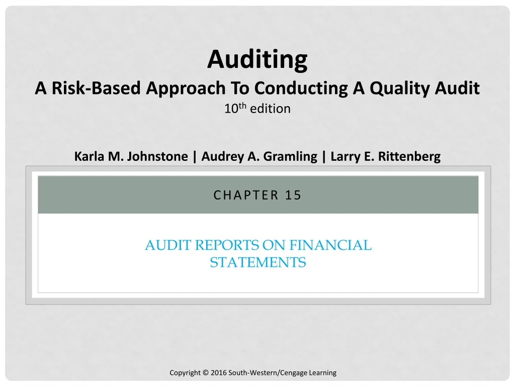 audit reports on financial statements