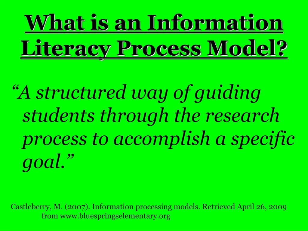 what is an information literacy process model