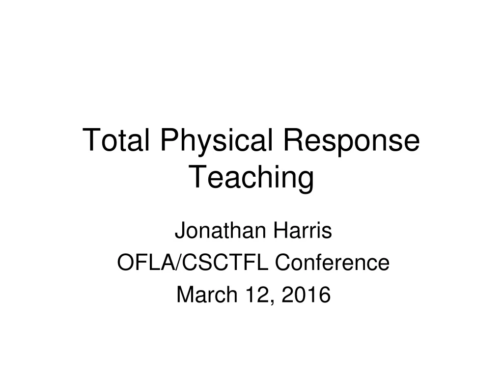 total physical response teaching