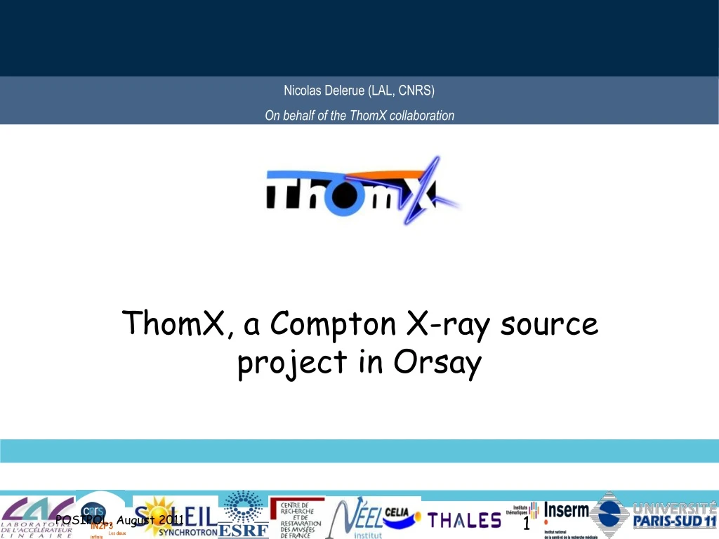 thomx a compton x ray source project in orsay