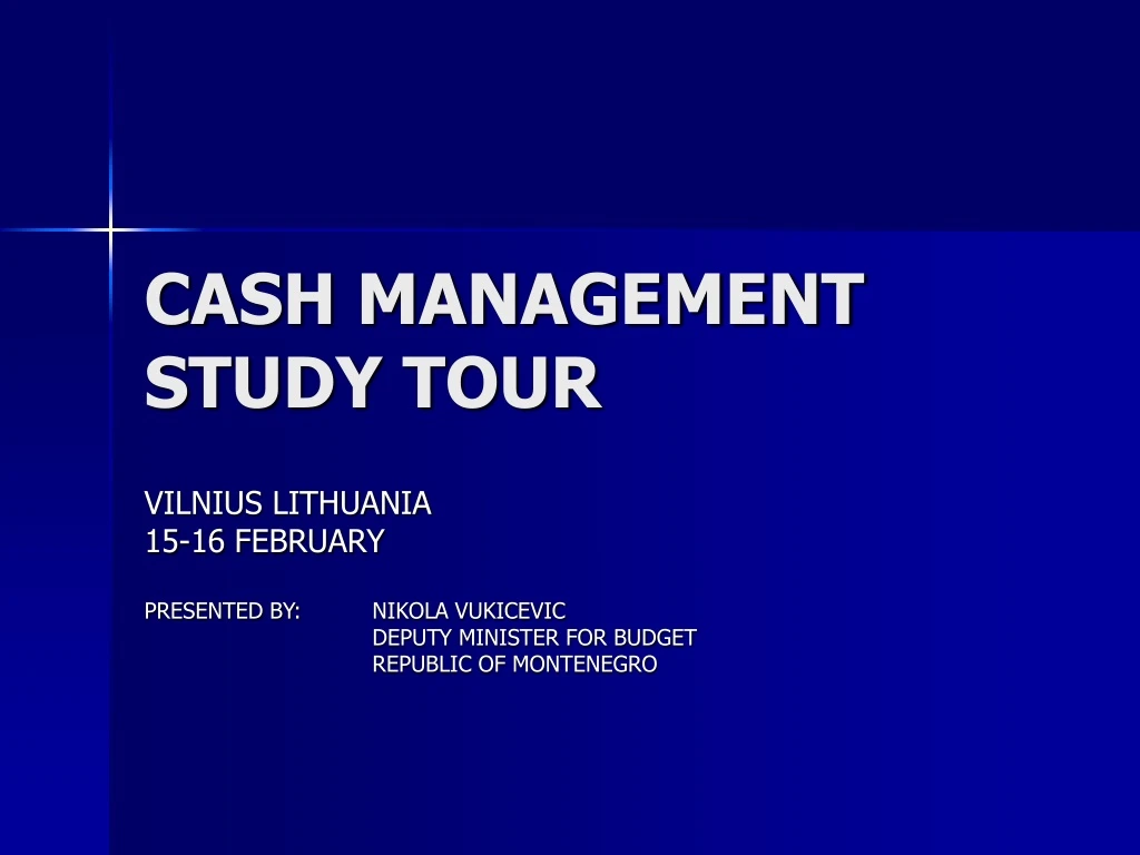 cash management study tour