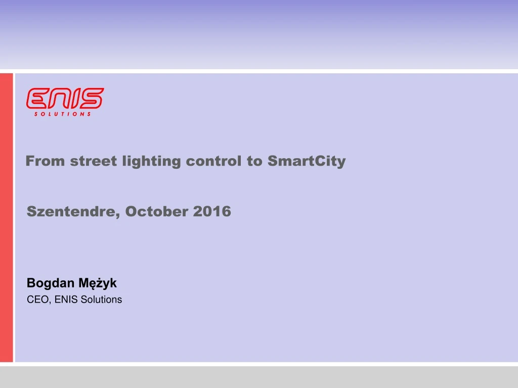 from street lighting control to smartcity