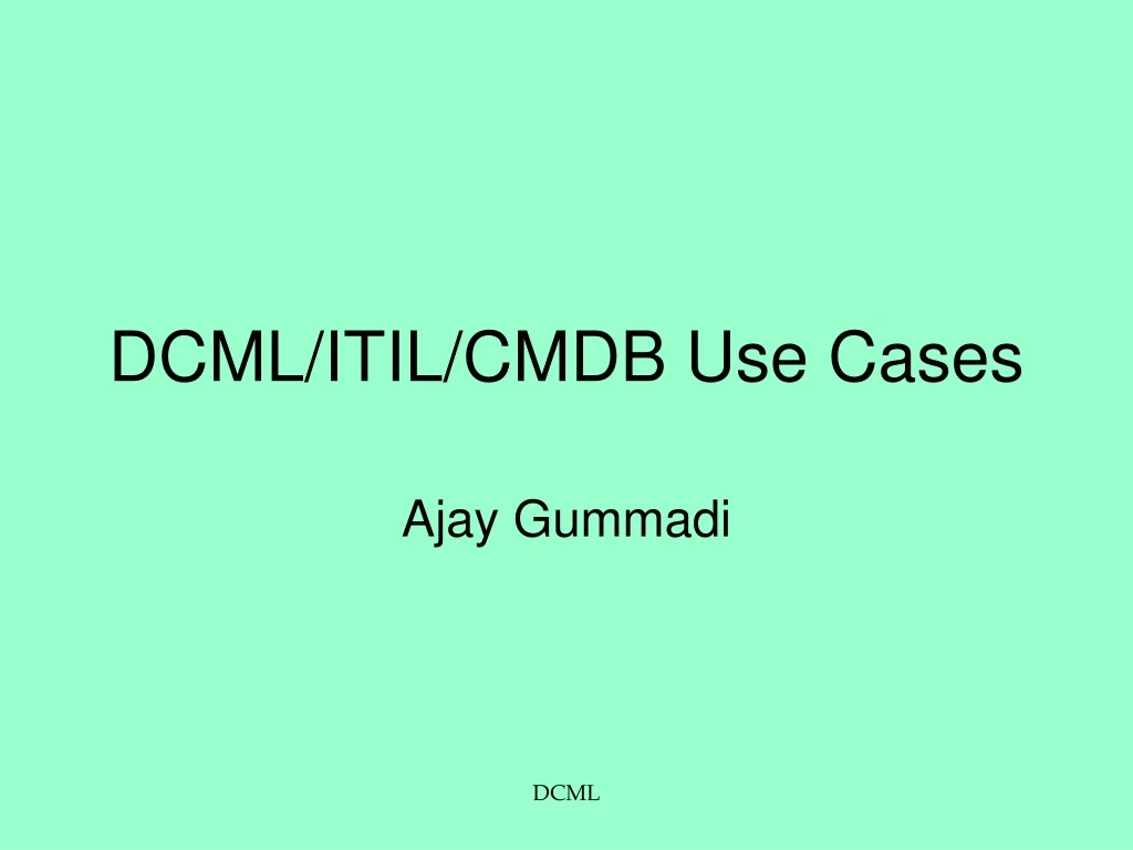 dcml itil cmdb use cases