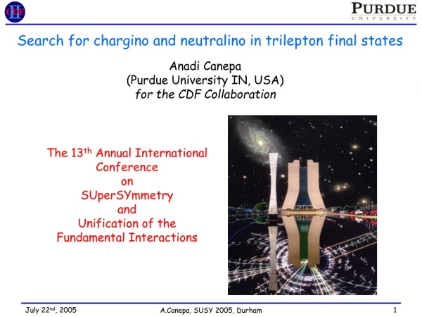 Search for chargino and neutralino in trilepton final states