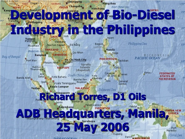 Development of Bio-Diesel Industry in the Philippines