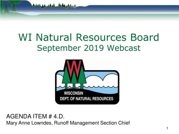 WI Natural Resources Board September 2019 Webcast