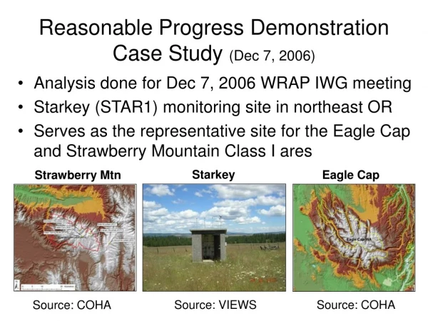 Reasonable Progress Demonstration Case Study  (Dec 7, 2006)