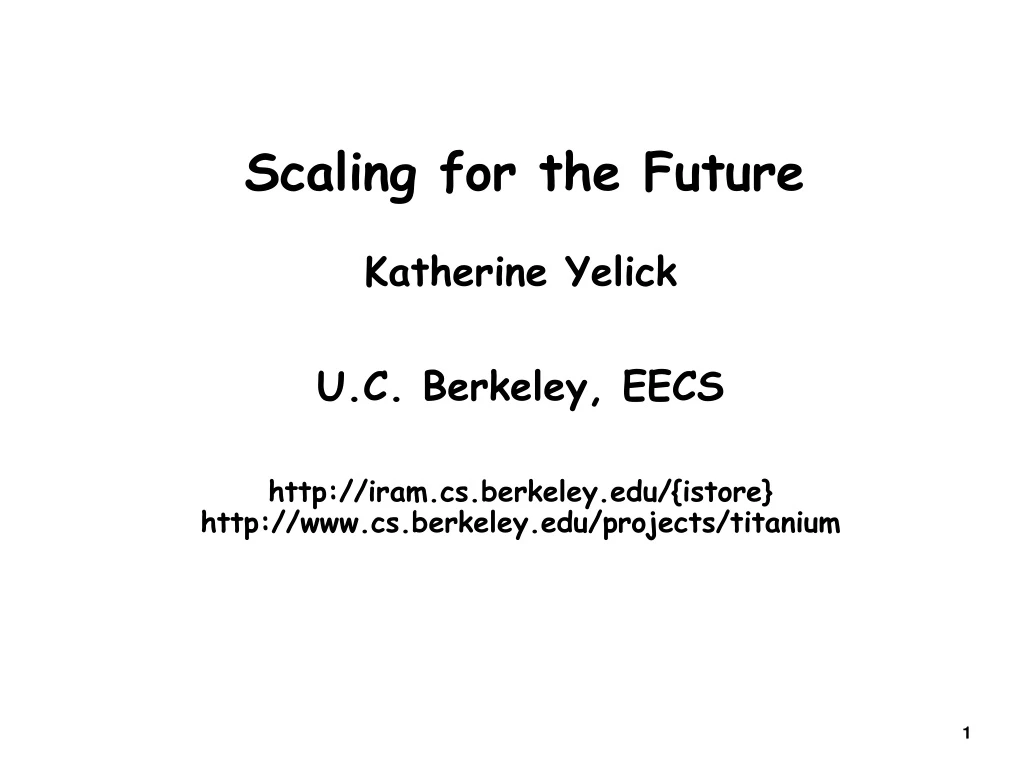 scaling for the future