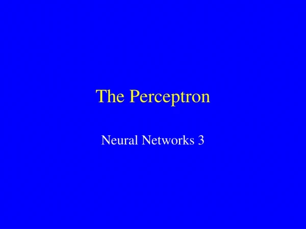 The Perceptron