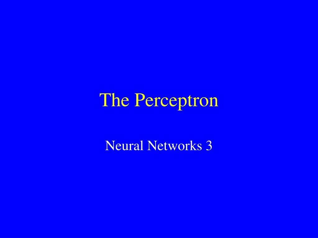 the perceptron