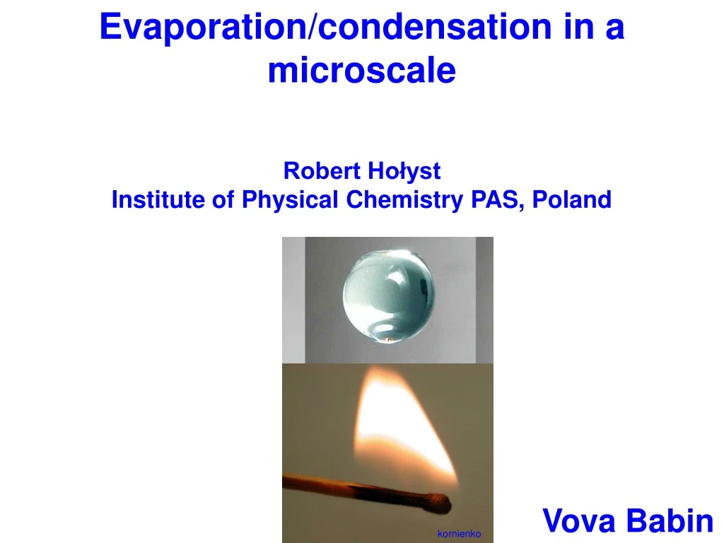 evaporation condensation in a microscale