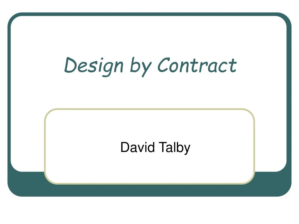 design by contract