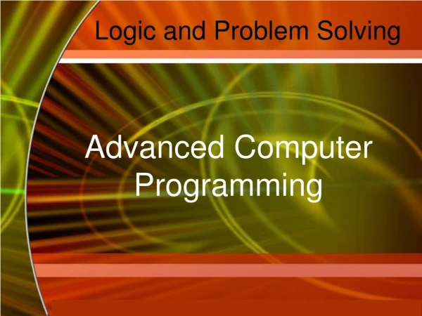 Logic and Problem Solving