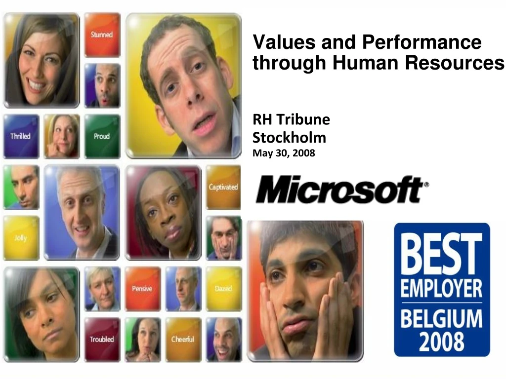 values and performance through human resources rh tribune stockholm may 30 2008