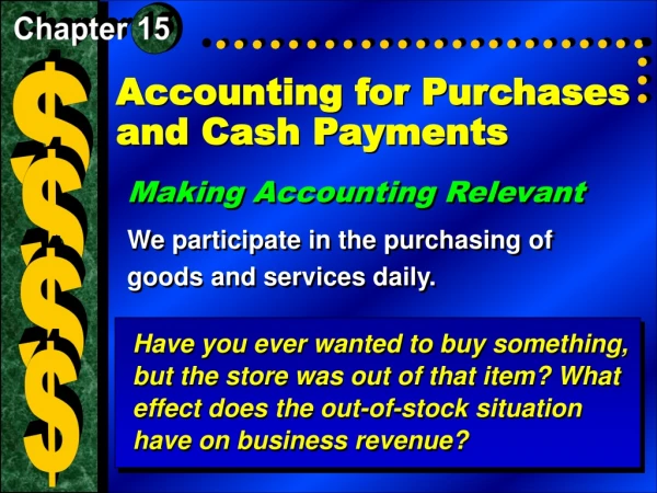 Accounting for Purchases and Cash Payments