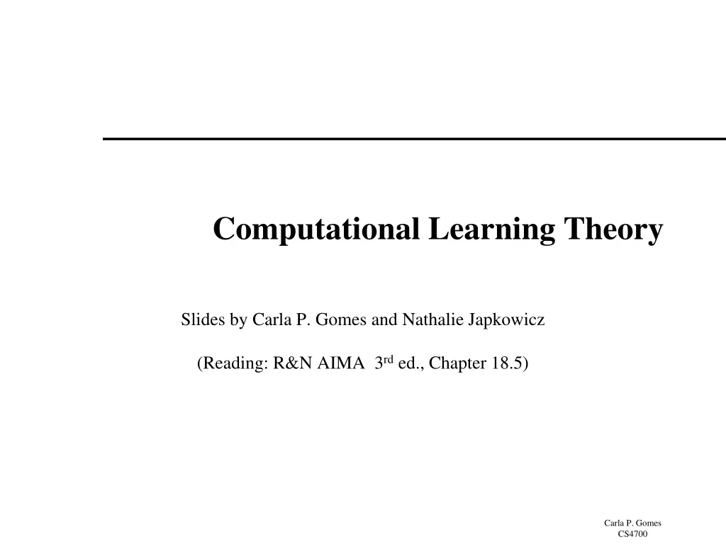 computational learning theory