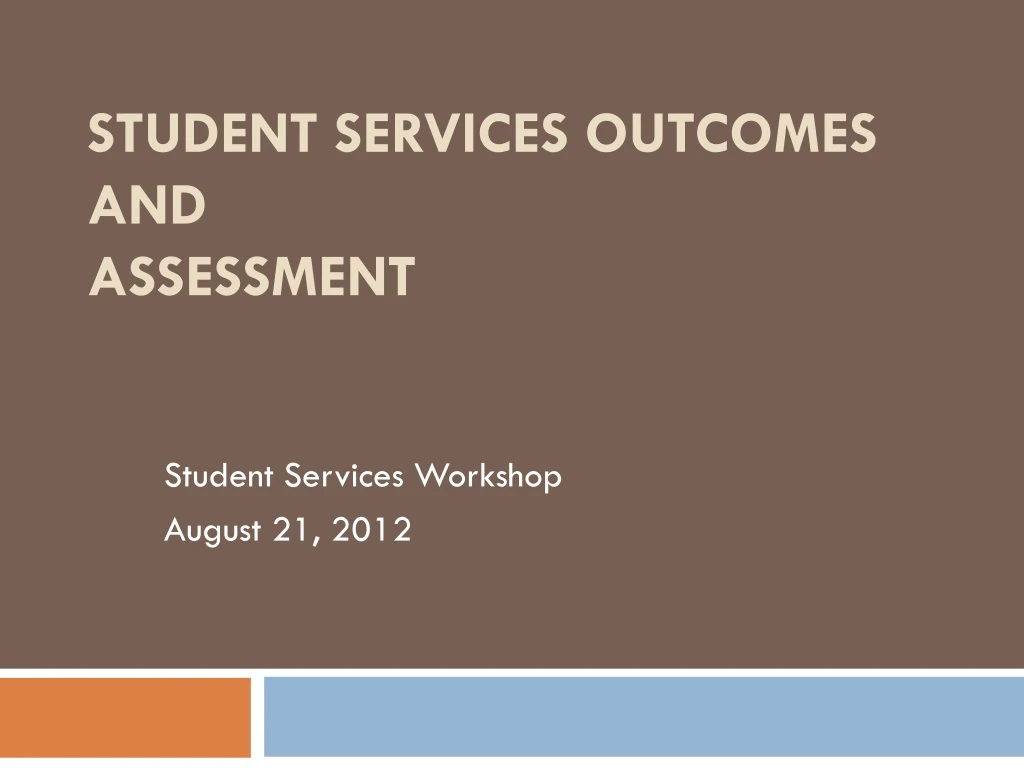 student services outcomes and assessment