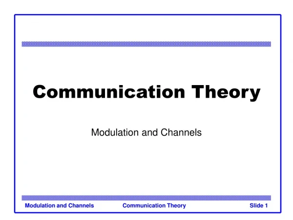 Communication Theory