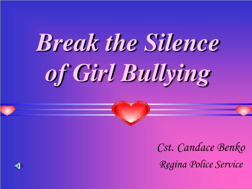 break the silence of girl bullying
