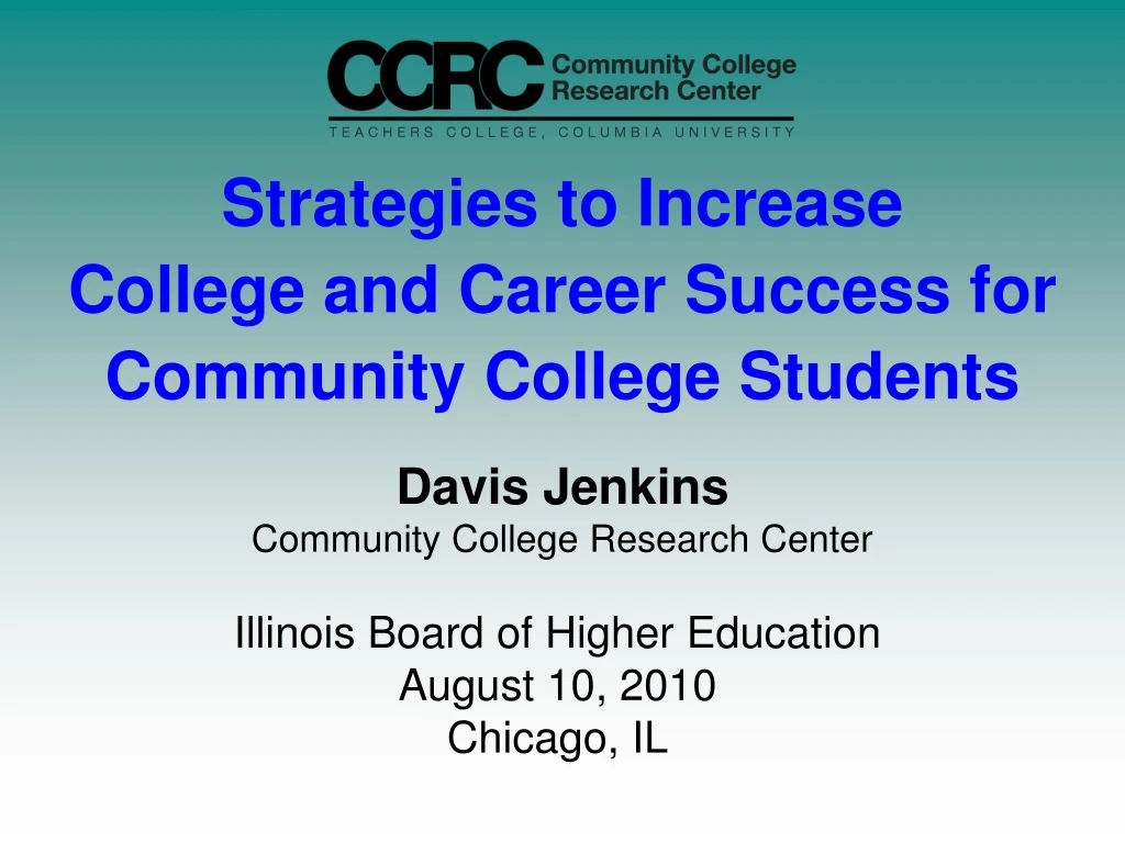 strategies to increase college and career success for community college students