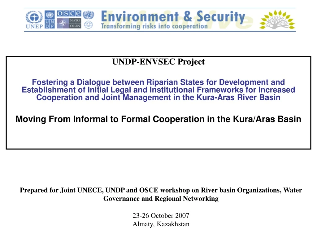 undp envsec project fostering a dialogue between