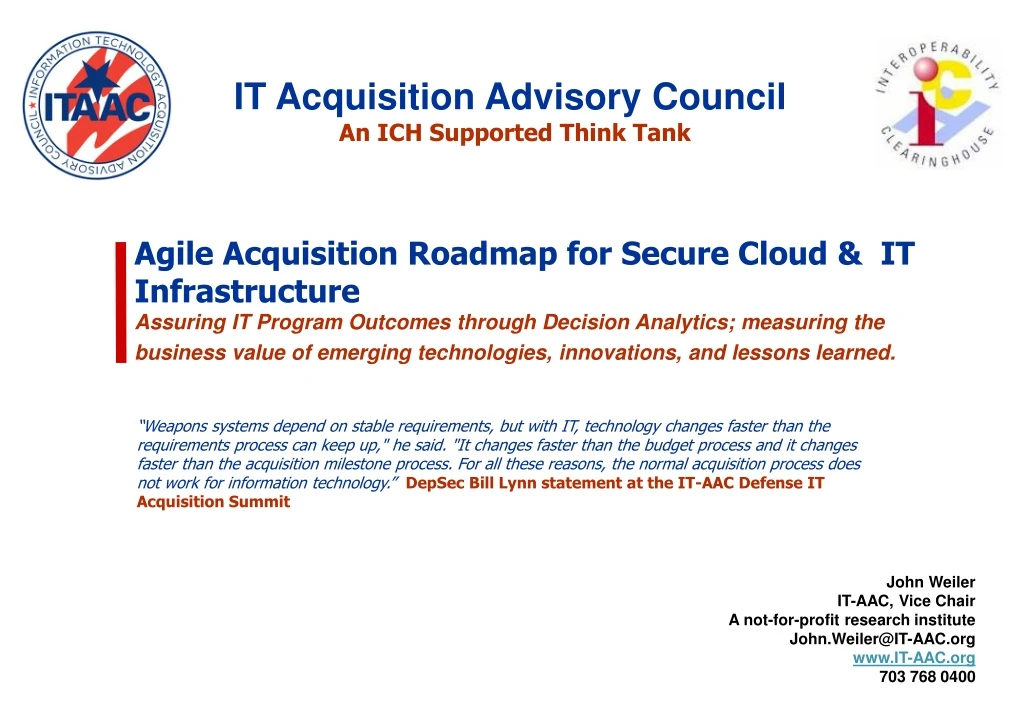 it acquisition advisory council an ich supported