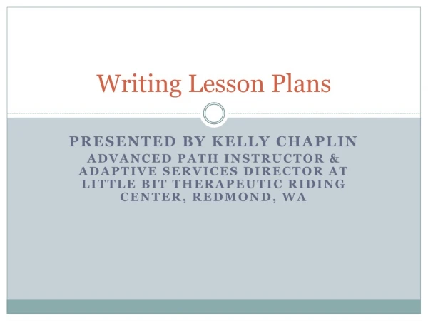 Writing Lesson Plans