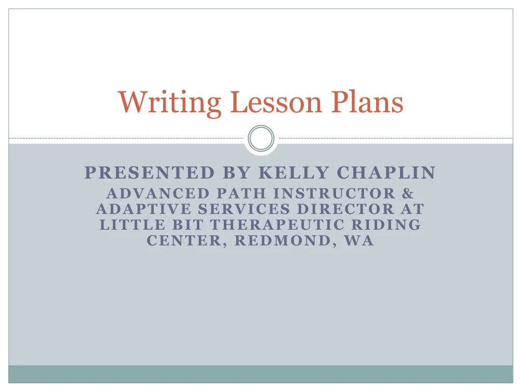 writing lesson plans