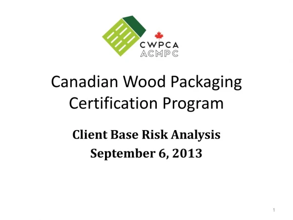 Canadian Wood Packaging Certification Program